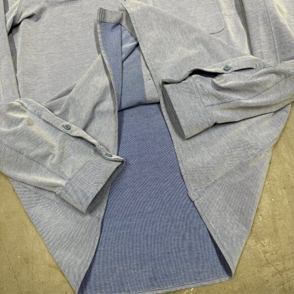 Lululemon Dress Shirt Mens Stretch Long Sleeve Button Up Blue XL - Picture 7 of 9